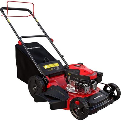 POWERSMART - Self Propelled Gas Lawn Mower 21-Inch with 170cc OHV Engine, RWD Single-Speed 3-in-1 with Bagging,6 Height Adjustment - Red POWERSMART - Self Propelled Gas Lawn Mower 21-Inch with 170cc OHV Engine, RWD Single-Speed 3-in-1 with Bagging,6 Height Adjustment - Red