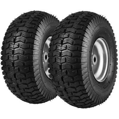 VEVOR - Lawn Mower Tires, 15x6-6" Lawn Tractor Tires, 2-Pack Tire and Wheel Assemblies,Turf Pneumatic Tires with 3" Centered Hub - Black VEVOR - Lawn Mower Tires, 15x6-6" Lawn Tractor Tires, 2-Pack Tire and Wheel Assemblies,Turf Pneumatic Tires with 3" Centered Hub - Black
