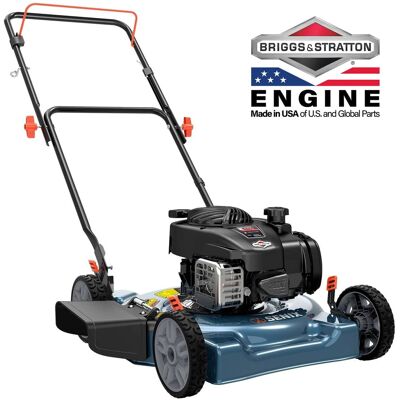 SENIX - 20" 125cc 4-Cycle Briggs & Stratton Engine Gas Push Lawn Mower with Side Discharge - Blue SENIX - 20" 125cc 4-Cycle Briggs & Stratton Engine Gas Push Lawn Mower with Side Discharge - Blue
