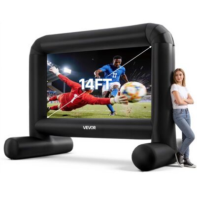 VEVOR - Inflatable Movie Screen, 14 ft Outdoor Inflatable Projection Screen with Portable Storage Bag, Front/Rear Projection - Black VEVOR - Inflatable Movie Screen, 14 ft Outdoor Inflatable Projection Screen with Portable Storage Bag, Front/Rear Projection - Black