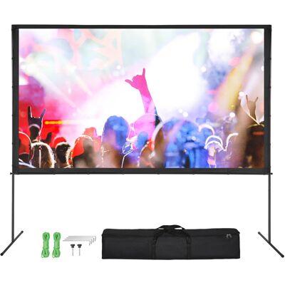 VEVOR - Projector Screen with Stand, 120 inch 16:9 4K 1080 HD Outdoor Movie Screen with Stand, Wrinkle-Free Projection Screen - Black VEVOR - Projector Screen with Stand, 120 inch 16:9 4K 1080 HD Outdoor Movie Screen with Stand, Wrinkle-Free Projection Screen - Black