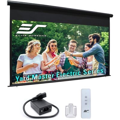 Elite Screens - Yard Master Electric, 100" D, 16:9, Outdoor Matte White Front Projection 4K UHD Screen, IP33, OMS100H-ELECTRIC - Black Elite Screens - Yard Master Electric, 100" D, 16:9, Outdoor Matte White Front Projection 4K UHD Screen, IP33, OMS100H-ELECTRIC - Black