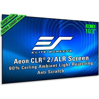 Elite Screens - Aeon CLR®2, CeilingLightRejecting,103"Diag.,16:9, EDGE FREE® Fixed Frame Ultra-Short Throw Projector Screen, AR103H-CLR2 - Black Elite Screens - Aeon CLR®2, CeilingLightRejecting,103"Diag.,16:9, EDGE FREE® Fixed Frame Ultra-Short Throw Projector Screen, AR103H-CLR2 - Black
