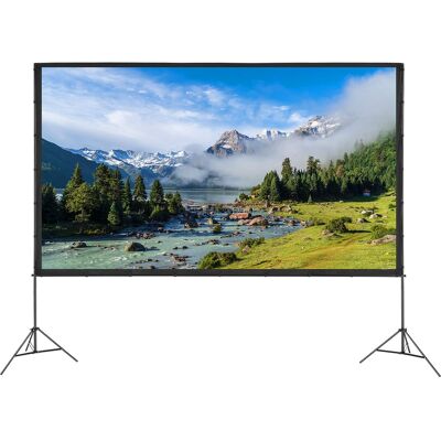 VEVOR - Projector Screen with Stand, 150 inch 16:9 4K 1080 HD Outdoor Movie Screen with Stand, Wrinkle-Free Projection Screen - Black VEVOR - Projector Screen with Stand, 150 inch 16:9 4K 1080 HD Outdoor Movie Screen with Stand, Wrinkle-Free Projection Screen - Black