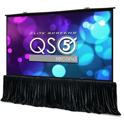 Elite Screens - QuickStand 5-Second,180" Diag,Floor Pull-Up Portable Matte White Front Standard Throw Screen, WheeledTravelCase QS180HD - Black Elite Screens - QuickStand 5-Second,180" Diag,Floor Pull-Up Portable Matte White Front Standard Throw Screen, WheeledTravelCase QS180HD - Black