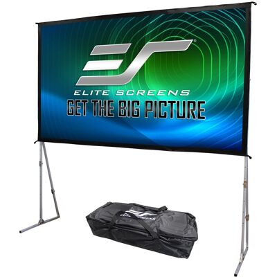 Elite Screens - Yard Master Plus Portable Outdoor Folding-Frame Matte White Screen, 145" diag., 16:9, Carrying Bag, OMS145H2PLUS - Silver Elite Screens - Yard Master Plus Portable Outdoor Folding-Frame Matte White Screen, 145" diag., 16:9, Carrying Bag, OMS145H2PLUS - Silver