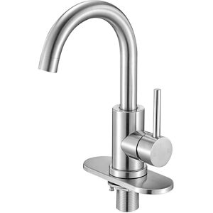 VEVOR - Single Handle Sink Faucet, Kitchen Faucet Brushed Nickel Single Handle, Kitchen Water Faucets with Anti-Splash Aerator - Silver VEVOR - Single Handle Sink Faucet, Kitchen Faucet Brushed Nickel Single Handle, Kitchen Water Faucets with Anti-Splash Aerator - Silver