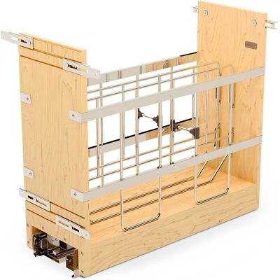 Rev-A-Shelf - 8" Pullout Cabinet Organizer, Ball-bearing Soft-close, 447-BCBBSC-8C - Light Brown Rev-A-Shelf - 8" Pullout Cabinet Organizer, Ball-bearing Soft-close, 447-BCBBSC-8C - Light Brown