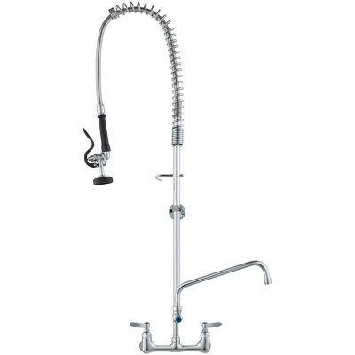 VEVOR Wall-Mounted Kitchen Faucet, 47" Tall, 8" Apart, with 12" Rotating Spout and Pre-Rinse Spray, Brass Build VEVOR Wall-Mounted Kitchen Faucet, 47" Tall, 8" Apart, with 12" Rotating Spout and Pre-Rinse Spray, Brass Build