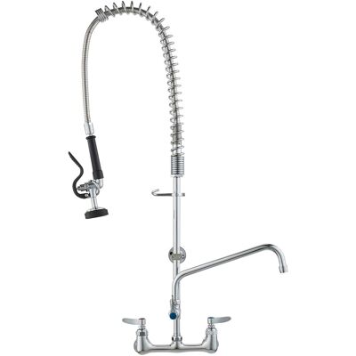 VEVOR Wall-Mounted Brass Kitchen Faucet, 36" Tall, 8" Installation Width, Includes 12" Rotating Spout and Pull-Down Sprayer VEVOR Wall-Mounted Brass Kitchen Faucet, 36" Tall, 8" Installation Width, Includes 12" Rotating Spout and Pull-Down Sprayer