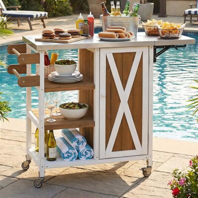 Anysun - Foldable Outdoor Kitchen Island Cart with Lockable Wheels - Portable Prep Station, Storage Cabinet & Towel Rack Anysun - Foldable Outdoor Kitchen Island Cart with Lockable Wheels - Portable Prep Station, Storage Cabinet & Towel Rack