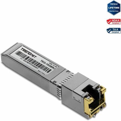 TRENDnet - 10G RJ-45 Copper SFP+ Module, Convert A Standard SFP+ Slot Into A RJ-45 Multi-Gigabit Port, Connect Devices Up - Unknown TRENDnet - 10G RJ-45 Copper SFP+ Module, Convert A Standard SFP+ Slot Into A RJ-45 Multi-Gigabit Port, Connect Devices Up - Unknown