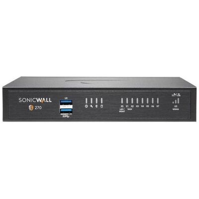 SonicWall - TZ270 Firewall (Gen 7) w/ Secure Upgrade Plus (2-Year Advanced Protection Security Suite) 02-SSC-6844 - Black SonicWall - TZ270 Firewall (Gen 7) w/ Secure Upgrade Plus (2-Year Advanced Protection Security Suite) 02-SSC-6844 - Black
