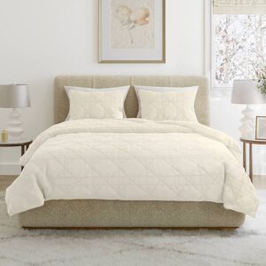 Lavish Home - 2PC Velvet Twin Quilt Set 90x68 Inch Twin Bedspread and Pillow Sham Medium Weight Quilt Bedding Set for All Seasons - Cream Lavish Home - 2PC Velvet Twin Quilt Set 90x68 Inch Twin Bedspread and Pillow Sham Medium Weight Quilt Bedding Set for All Seasons - Cream
