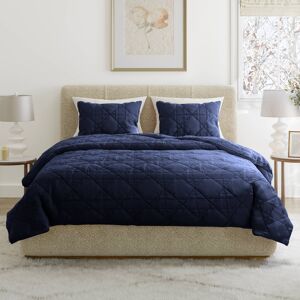 Lavish Home - 2PC Velvet Twin Quilt Set 90x68 Inch Twin Bedspread and Pillow Sham Medium Weight Quilt Bedding Set for All Seasons - Navy Blue Lavish Home - 2PC Velvet Twin Quilt Set 90x68 Inch Twin Bedspread and Pillow Sham Medium Weight Quilt Bedding Set for All Seasons - Navy Blue