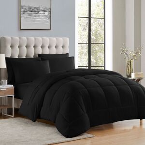 Sweet Home Collection - All Season Reversible Bed-in-A-Bag Solid Color Comforter & Sheet Set, Twin - Black Sweet Home Collection - All Season Reversible Bed-in-A-Bag Solid Color Comforter & Sheet Set, Twin - Black