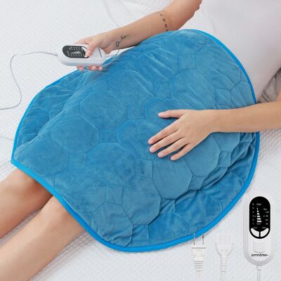 immtree - Weighted Heating Pad 7 lbs 29"x24" - Heated Blanket for Pain Relief - Blue immtree - Weighted Heating Pad 7 lbs 29"x24" - Heated Blanket for Pain Relief - Blue