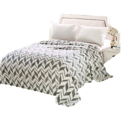 Plazatex - Arrow Chevron Micro Plush Blanket - King 102x86", Grey - Gray Plazatex - Arrow Chevron Micro Plush Blanket - King 102x86", Grey - Gray