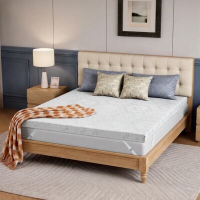 Bestier - 3-Inch Bamboo Fiber Mattress Topper with Bamboo Charcoal Gel Memory Foam, Full Size - Light Gray Bestier - 3-Inch Bamboo Fiber Mattress Topper with Bamboo Charcoal Gel Memory Foam, Full Size - Light Gray