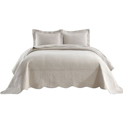 MarCielo - 3 Piece 100% Cotton Oversized Bedspread Lightweight Quilt Set - Khaki Beige MarCielo - 3 Piece 100% Cotton Oversized Bedspread Lightweight Quilt Set - Khaki Beige