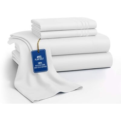 Lux Decor Collection - 4-Piece King Bed Sheet Set, Ultra Soft Microfiber, Deep Pocket, Wrinkle-Resistant, Hypoallergenic, All-Season Comfort - White Lux Decor Collection - 4-Piece King Bed Sheet Set, Ultra Soft Microfiber, Deep Pocket, Wrinkle-Resistant, Hypoallergenic, All-Season Comfort - White