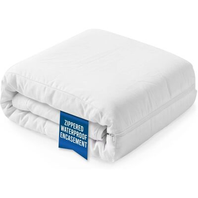 Comfety - Mattress Encasement, Zippered Mattress Protector, Breathable, Noiseless Mattress Cover - King - White Comfety - Mattress Encasement, Zippered Mattress Protector, Breathable, Noiseless Mattress Cover - King - White