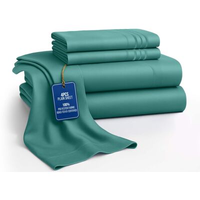 Lux Decor Collection - 4-Piece King Bed Sheet Set, Ultra Soft Microfiber, Deep Pocket, Wrinkle-Resistant, Hypoallergenic, All-Season Comfort - Teal Lux Decor Collection - 4-Piece King Bed Sheet Set, Ultra Soft Microfiber, Deep Pocket, Wrinkle-Resistant, Hypoallergenic, All-Season Comfort - Teal