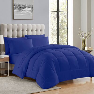 Sweet Home Collection - All Season Reversible Bed-in-A-Bag Solid Color Comforter & Sheet Set, Queen - Royal Blue Sweet Home Collection - All Season Reversible Bed-in-A-Bag Solid Color Comforter & Sheet Set, Queen - Royal Blue
