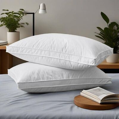 Peace Nest - Goose Feather Down Gusseted Bed Pillows Set of 2, Classic, King - gusset Peace Nest - Goose Feather Down Gusseted Bed Pillows Set of 2, Classic, King - gusset