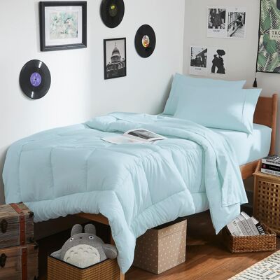Sweet Home Collection - 7PC Campus Ready Dorm Twin XL Bedding Bundle, Solid Comforter, Bed Pillows and Sheet Set - Aqua Sweet Home Collection - 7PC Campus Ready Dorm Twin XL Bedding Bundle, Solid Comforter, Bed Pillows and Sheet Set - Aqua
