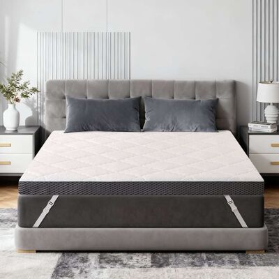 Dyonery - TwinXL Size Firm Twin Mattress Topper 3 Inch High Density Foam, Non-Slip, Removable Washable Cover - Gray Dyonery - TwinXL Size Firm Twin Mattress Topper 3 Inch High Density Foam, Non-Slip, Removable Washable Cover - Gray