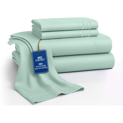Lux Decor Collection - 4-Piece King Bed Sheet Set, Ultra Soft Microfiber, Deep Pocket, Wrinkle-Resistant, Hypoallergenic, All-Season Comfort - Spa Blue Lux Decor Collection - 4-Piece King Bed Sheet Set, Ultra Soft Microfiber, Deep Pocket, Wrinkle-Resistant, Hypoallergenic, All-Season Comfort - Spa Blue