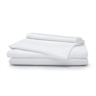 Sleepgram - Viscose from Bamboo Twin Bed Sheet Set with 2 Pillowcases - White Sleepgram - Viscose from Bamboo Twin Bed Sheet Set with 2 Pillowcases - White