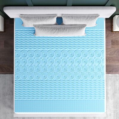 Emma + Oliver - Astor Memory Foam Mattress Topper with Cooling Gel Infused, CertiPUR-US Certified Foam and 5-Zone Support - Green Emma + Oliver - Astor Memory Foam Mattress Topper with Cooling Gel Infused, CertiPUR-US Certified Foam and 5-Zone Support - Green