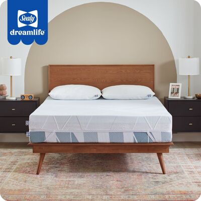 Sealy - Dreamlife 3” Gel Memory Foam Mattress Topper with Cooling Cover, Twin - Blue Sealy - Dreamlife 3” Gel Memory Foam Mattress Topper with Cooling Cover, Twin - Blue