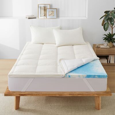 Puredown - 2 Inch Organic Cotton Layered Memory Foam Mattress Topper - White Puredown - 2 Inch Organic Cotton Layered Memory Foam Mattress Topper - White