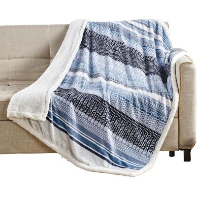 Noble House - Plazatex Anissa with Sherpa Plush Decorative All Season Plum Throw Blanket 50" x 60" - Blue Noble House - Plazatex Anissa with Sherpa Plush Decorative All Season Plum Throw Blanket 50" x 60" - Blue