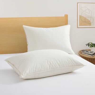 Puredown - Set of 2 Natural Organic Cotton 50% Down Pillows Made in Japan, King - Off-White Puredown - Set of 2 Natural Organic Cotton 50% Down Pillows Made in Japan, King - Off-White