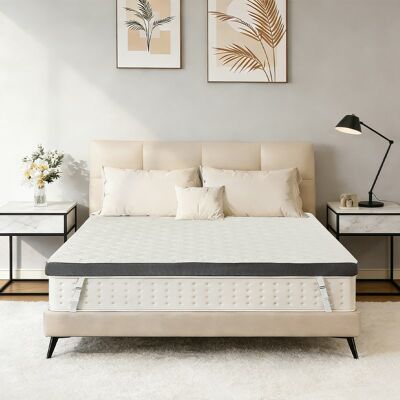 Dyonery - 4 " Queen Size Firm Cooling Mattress Topper, Memory Foam Mattress Topper for Back Pain Relief, with Removable Cover - White Dyonery - 4 " Queen Size Firm Cooling Mattress Topper, Memory Foam Mattress Topper for Back Pain Relief, with Removable Cover - White