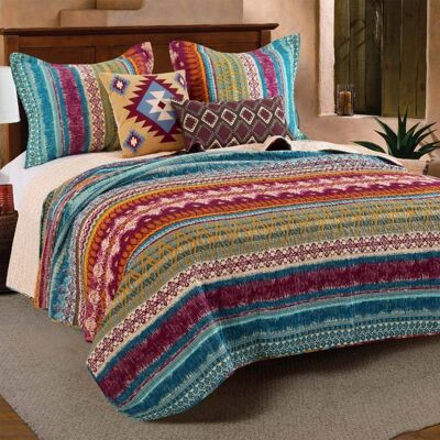 Greenland Home Fashions - Greenland Home Fashion Southwest Oversized Bedding Bonus Set with Pillow - Siesta - Painted desert Greenland Home Fashions - Greenland Home Fashion Southwest Oversized Bedding Bonus Set with Pillow - Siesta - Painted desert