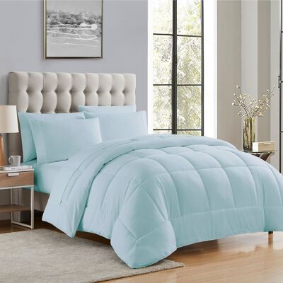 Sweet Home Collection - All Season Reversible Bed-in-A-Bag Solid Color Comforter & Sheet Set, California King - Aqua Sweet Home Collection - All Season Reversible Bed-in-A-Bag Solid Color Comforter & Sheet Set, California King - Aqua