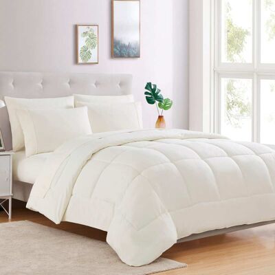 Sweet Home Collection - All Season Reversible Bed-in-A-Bag Solid Color Comforter & Sheet Set, California King - Ivory Sweet Home Collection - All Season Reversible Bed-in-A-Bag Solid Color Comforter & Sheet Set, California King - Ivory