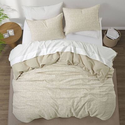 Peace Nest - Jacquard Cotton Linen Blend Duvet Cover Set, 3 Piece Bedding Set with Pillow Shams, Full/Queen - Leaf Peace Nest - Jacquard Cotton Linen Blend Duvet Cover Set, 3 Piece Bedding Set with Pillow Shams, Full/Queen - Leaf
