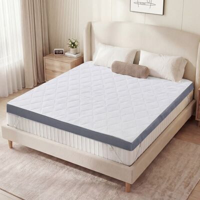 Dyonery - Extra Firm Mattress Topper Full, 3" High-Density Foam Mattress Pad, Pain Relieving ,Washable Cover with Anti-Slip Straps - White Dyonery - Extra Firm Mattress Topper Full, 3" High-Density Foam Mattress Pad, Pain Relieving ,Washable Cover with Anti-Slip Straps - White