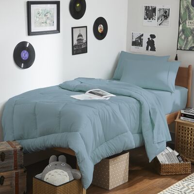 Sweet Home Collection - 7PC Campus Ready Dorm Twin XL Bedding Bundle, Solid Comforter, Bed Pillows and Sheet Set - Misty Blue Sweet Home Collection - 7PC Campus Ready Dorm Twin XL Bedding Bundle, Solid Comforter, Bed Pillows and Sheet Set - Misty Blue