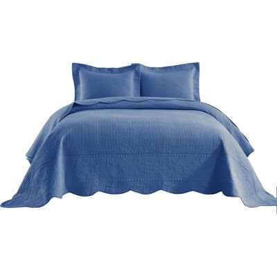 MarCielo - 3 Piece 100% Cotton Oversized Bedspread Lightweight Quilt Set - Blue MarCielo - 3 Piece 100% Cotton Oversized Bedspread Lightweight Quilt Set - Blue