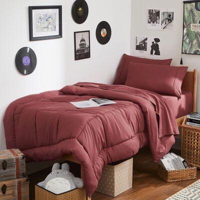 Sweet Home Collection - 7PC Campus Ready Dorm Twin XL Bedding Bundle, Solid Comforter, Bed Pillows and Sheet Set - Burgundy Sweet Home Collection - 7PC Campus Ready Dorm Twin XL Bedding Bundle, Solid Comforter, Bed Pillows and Sheet Set - Burgundy