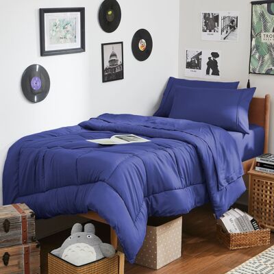 Sweet Home Collection - 7PC Campus Ready Dorm Twin XL Bedding Bundle, Solid Comforter, Bed Pillows and Sheet Set - Royal Blue Sweet Home Collection - 7PC Campus Ready Dorm Twin XL Bedding Bundle, Solid Comforter, Bed Pillows and Sheet Set - Royal Blue