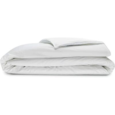 Sleepgram - Supima 400 Thread Count Cotton Duvet Cover and Travel Bag, Twin - White Sleepgram - Supima 400 Thread Count Cotton Duvet Cover and Travel Bag, Twin - White