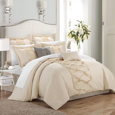 Greenland Home Fashions - Greenland Home Fashion Ruffled Quilt And Pillow Sham Set - 3 - Piece - Full/Queen 90x90" - White Greenland Home Fashions - Greenland Home Fashion Ruffled Quilt And Pillow Sham Set - 3 - Piece - Full/Queen 90x90" - White